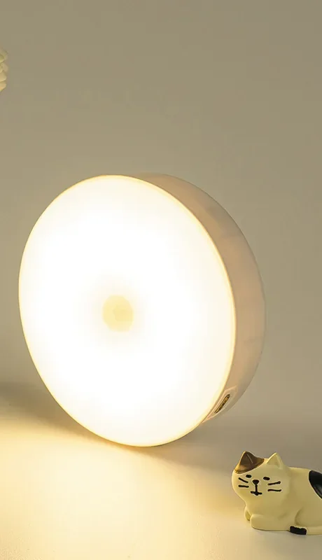 Five-pack round sensor lights laid out